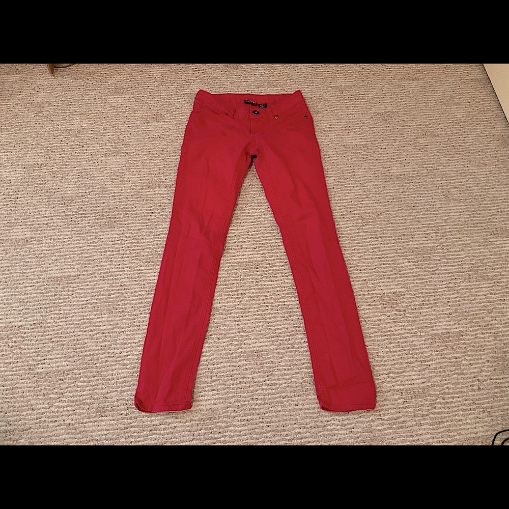 City Streets Red Skinny Jeans (Size 0)